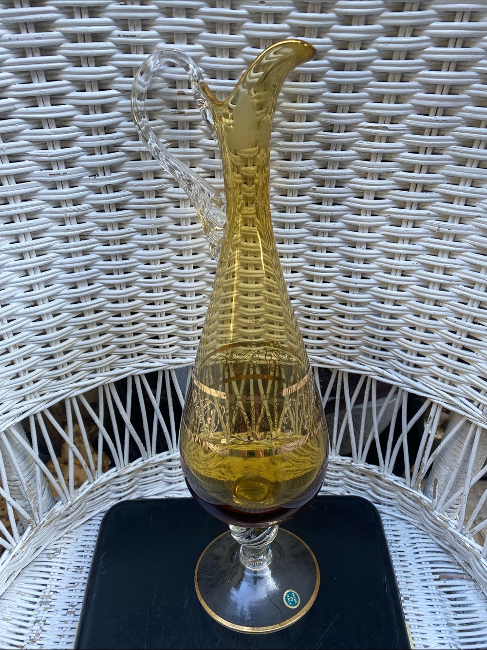 Vintage MCM Venetian glass decanter